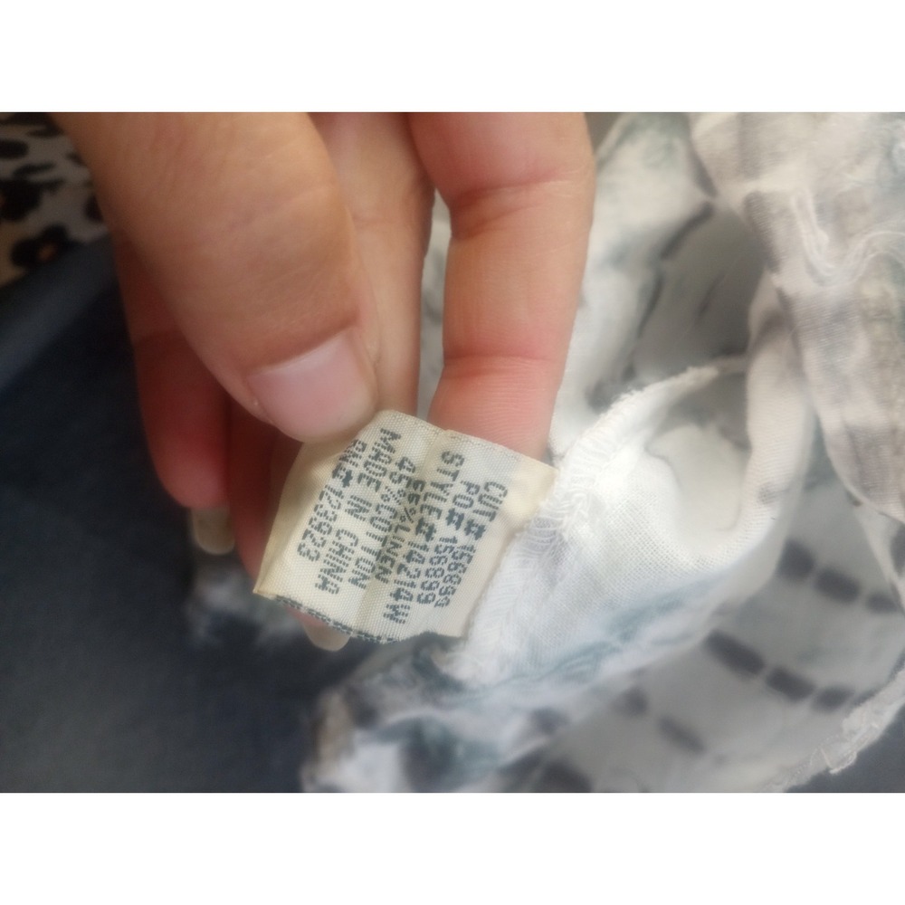Wearable Linen Cotton Gauze Tunic Hi Low Tie Dye Raw Hem Beach Hippie Grey Blue - Picture 6 of 7
